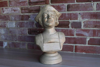 Cement Pedestal Bust of a Renaissance Man