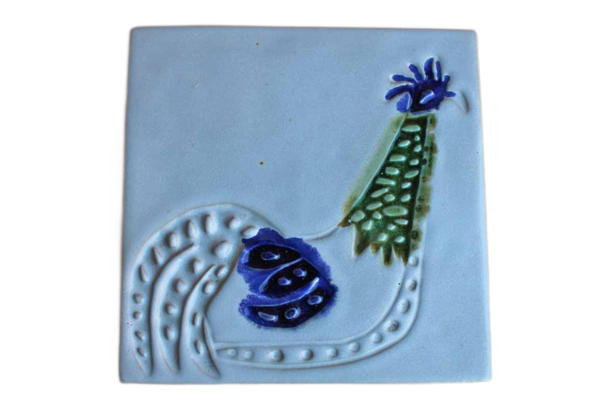 Bennington Potters (Vermont, USA) Handmade Ceramic Rooster Tile/Trivet
