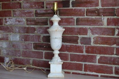 Old Solid Alabaster Lamp