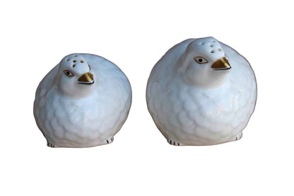 Aynsley (England) Hand Modelled and Painted Fine Bone China Bird Salt and Pepper Set