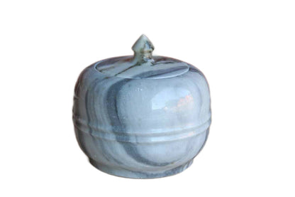 Heavy Marble Lidded Storage Jar