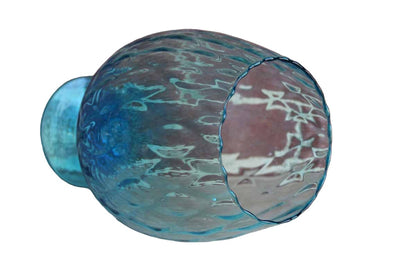 Empoli (Italy) Hand Blown Sky Blue Optic Glass Brandy Fishbowl Vase