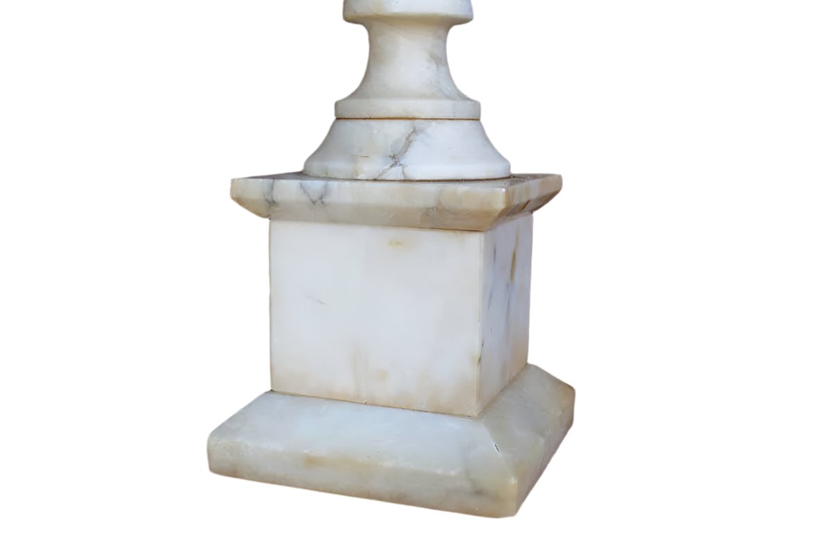 Old Solid Alabaster Lamp