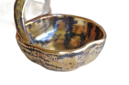 Stangl Pottery (New Jersey, USA) 22 KT Black-Gold Divided Ceramic Dish