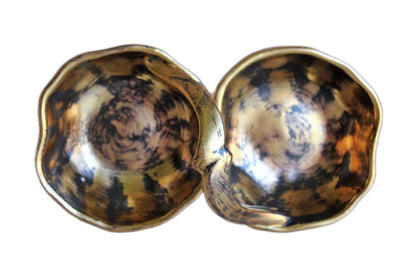 Stangl Pottery (New Jersey, USA) 22 KT Black-Gold Divided Ceramic Dish