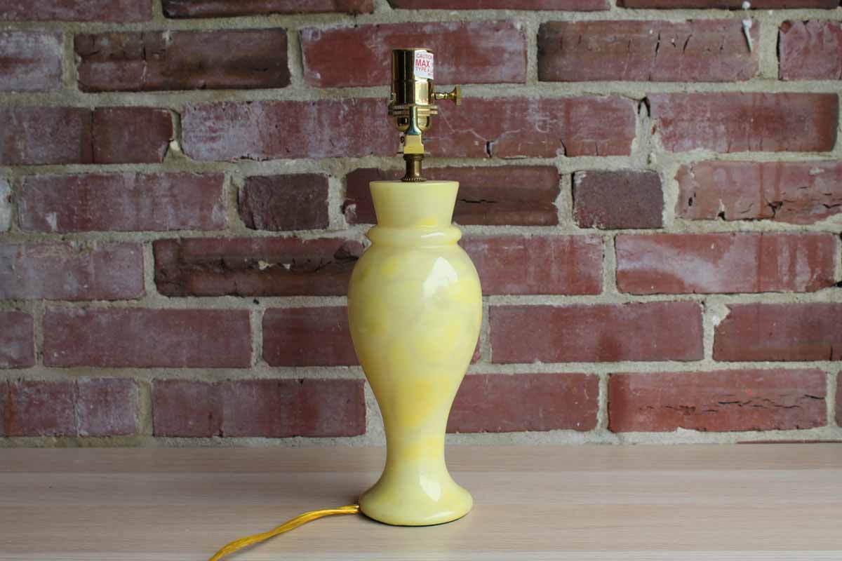 Yellow Baluster Shaped Alabaster Lamp