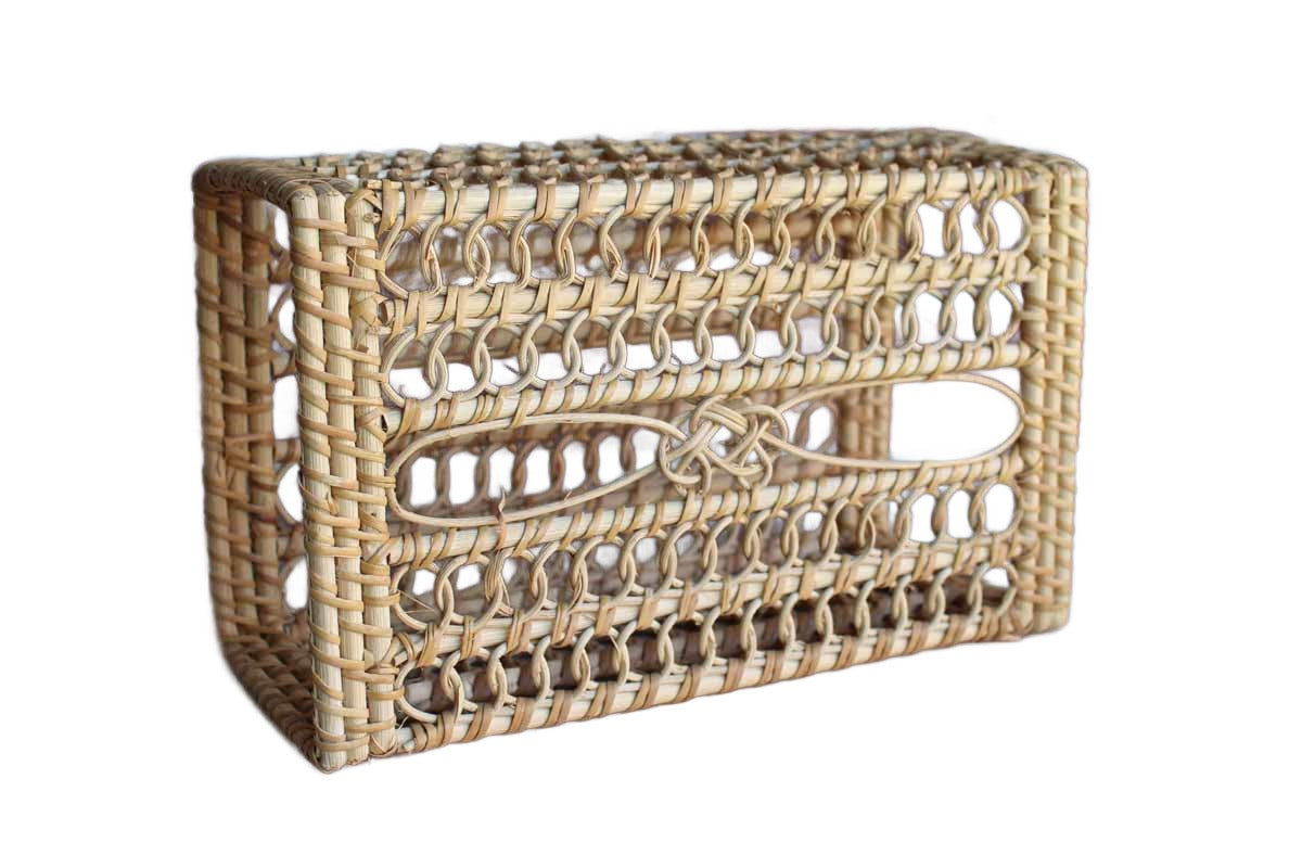 Hand-Weaved Reed Tissue Paper Storage Box
