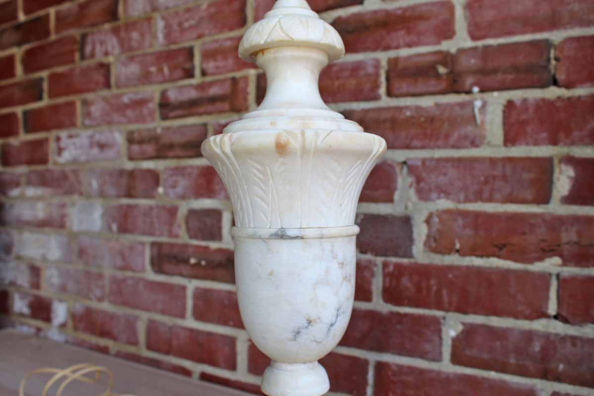 Old Solid Alabaster Lamp
