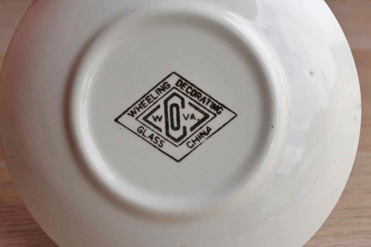 The Wheeling Decorating Company (West Virginia, USA) Gold Rimmed "Florida" Ceramic Trinket Dish