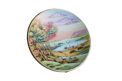Veneto Flair (Italy) Hand Etched and Painted Wall Plate of the Hudson Valley