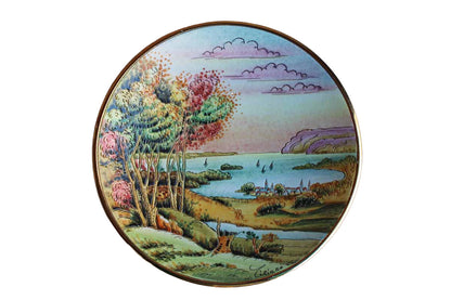 Veneto Flair (Italy) Hand Etched and Painted Wall Plate of the Hudson Valley