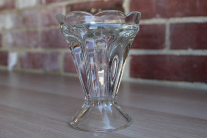 Jeannette Glass Company (Pennsylvania, USA) Clear Heavy Ice Cream Sundae Glasses, Set of 4