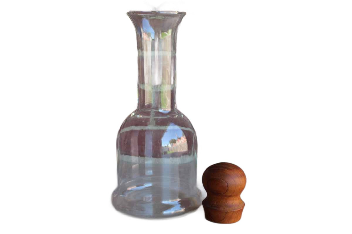 Clear Glass Decanter with Wood Stopper