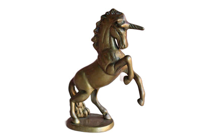 Brass Rearing Unicorn Figurine