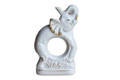Ceramic White and Gold Elephant Frame