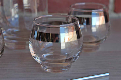 Libbey Glass (Ohio, USA) Pitcher, Stir Spoon and Four Roly Poly Glasses Cocktail Set