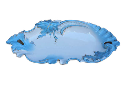 Delicate Porcelain Bowl with Blue Gilded Floral Border