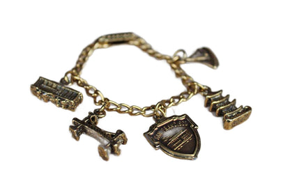 Children's Size Gold Tone Charm Bracelet Featuring San Francisco Points of Interest