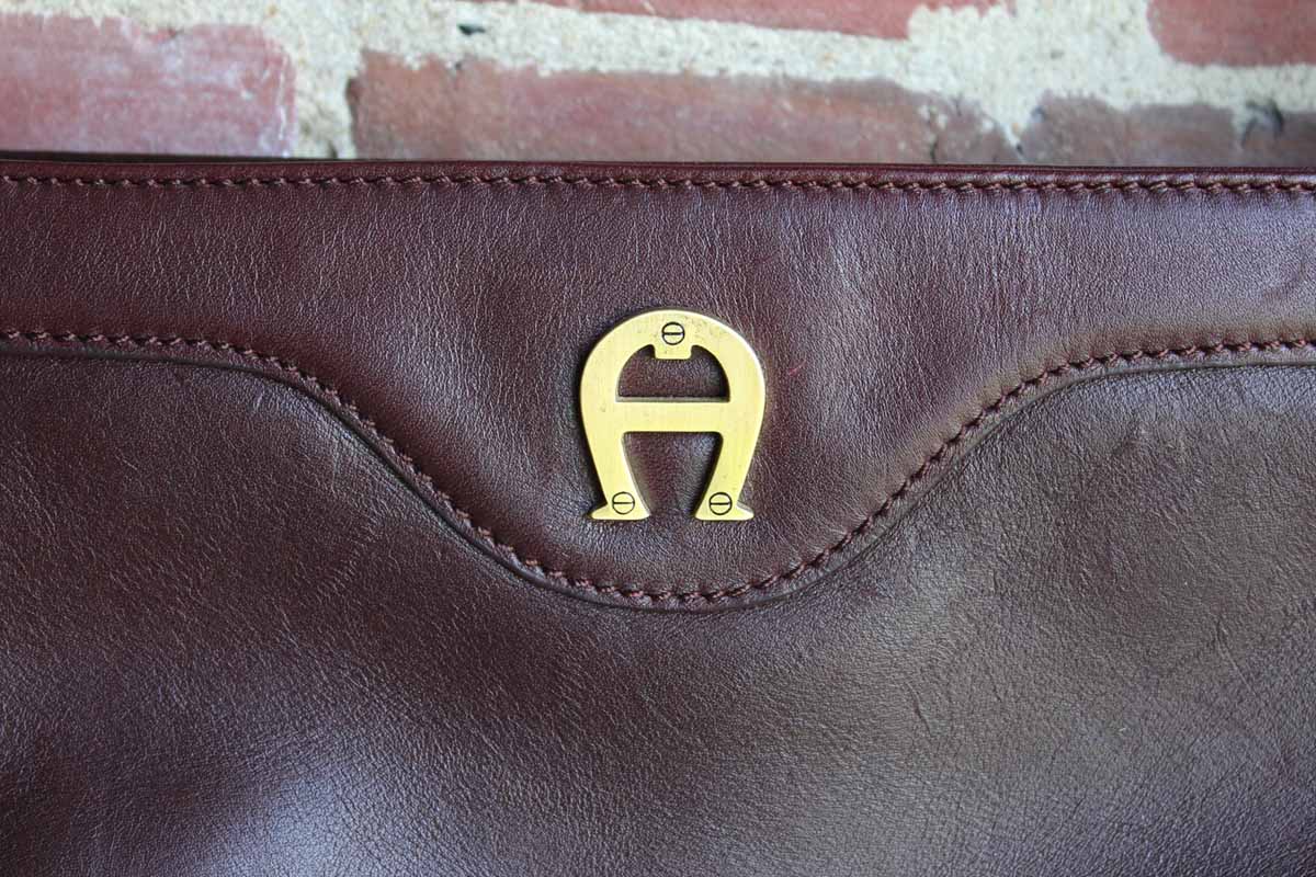 Etienne Aigner (New York, USA) Brownish Red Leather Shoulder Handbag with Adjustable Strap