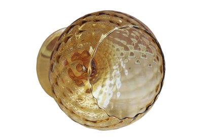 Empoli Art Glass (Italy) Hand Blown Diamond Optic Amber Glass Fishbowl Vase