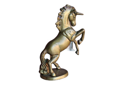 Brass Rearing Unicorn Figurine
