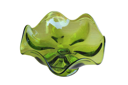 Viking Art Glass (West Virginia, USA) Epic 6-Petal Green Footed Bowl
