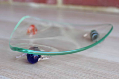 Glass Dish with Glass Candy Feet
