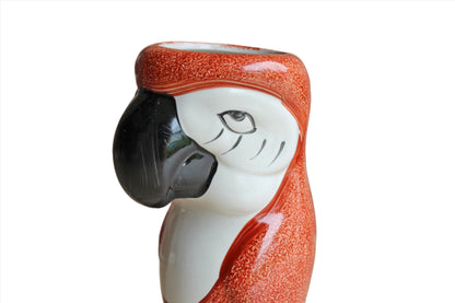 Speckled Burnt Orange Ceramic Parrot Vase