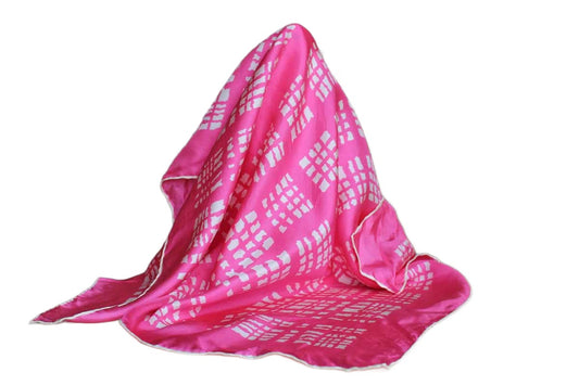 A Burmel Original 100% Silk Pink and White Scarf