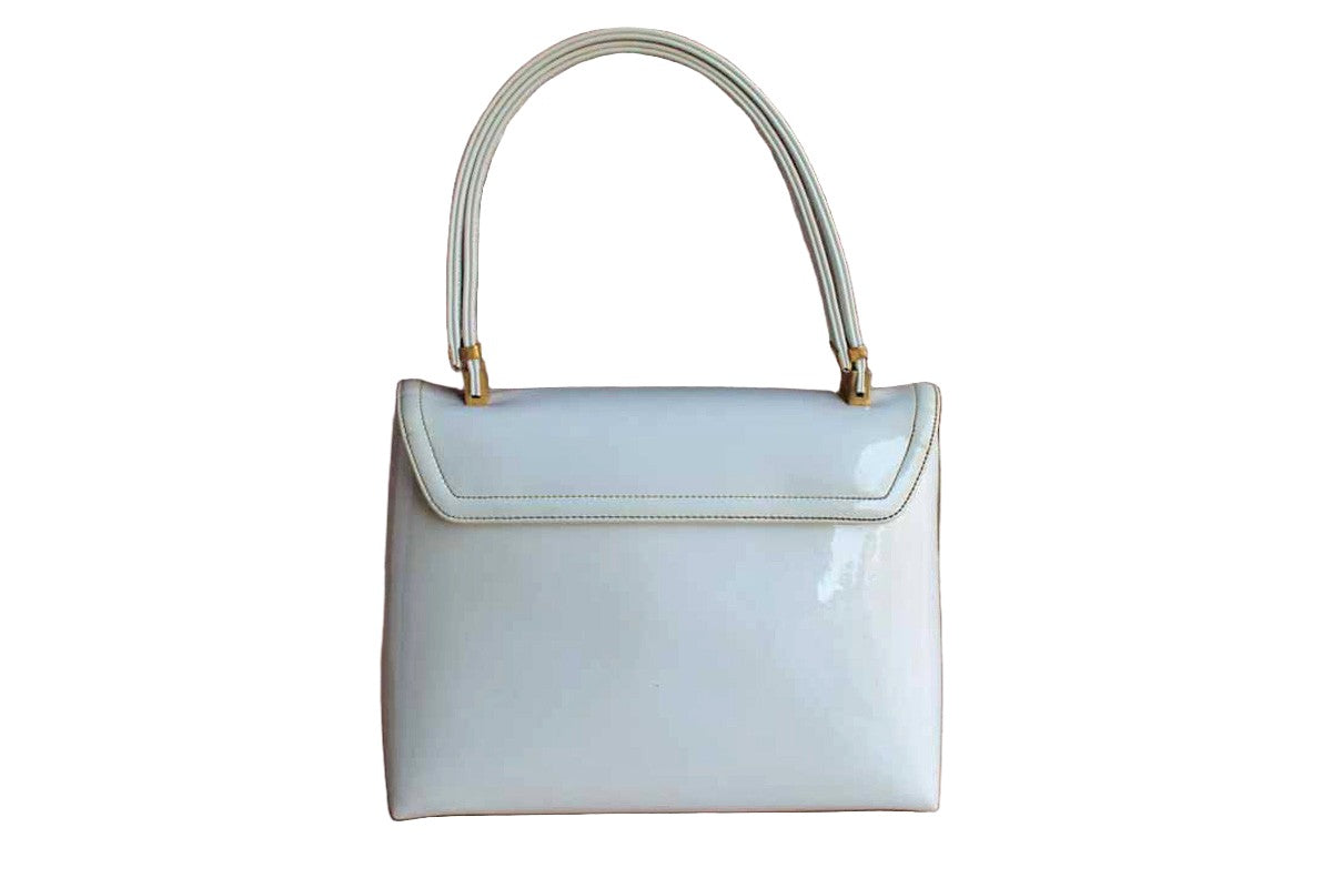 Koret (New York, USA) Korettalak Shiny White Handbag with Gold Tone Detailing