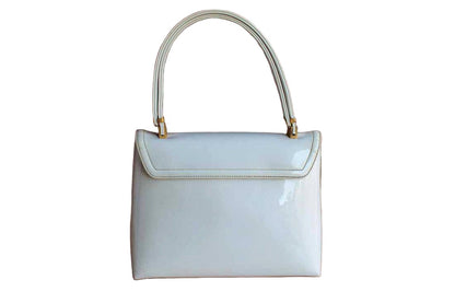 Koret (New York, USA) Korettalak Shiny White Handbag with Gold Tone Detailing