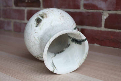 Hand Carved Gourd Shaped Stone Vase with Beautiful Striations of Color