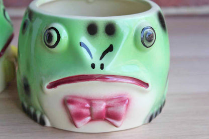 Ungemach Pottery Company (Ohio, USA) Frog Planters, A Pair