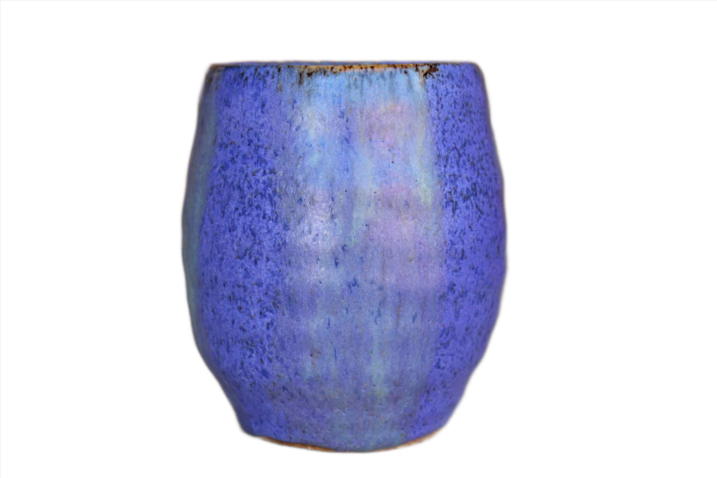 Speckled Blue Stoneware Storage Vessel with Wash of Light Green