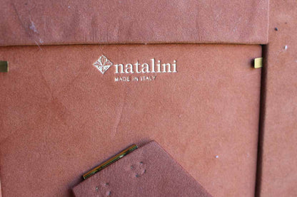 Natalini (Italy) Wood Picture Frame with Organic Round Shapes and Mother of Pearl Inlay