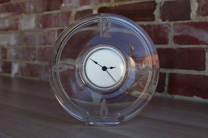 Stylish Clear Glass Clock with Frosted Numbers