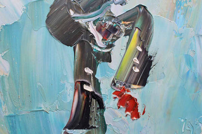 Original Oil Painting of a Juggling Clown by Morris Katz, 1987