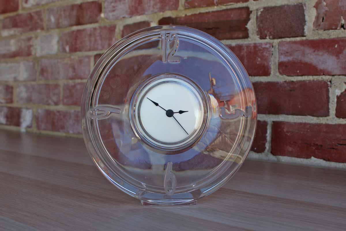 Stylish Clear Glass Clock with Frosted Numbers