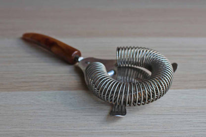 Stainless Steel Cocktail Strainer with Tortoiseshell Bakelite Handle