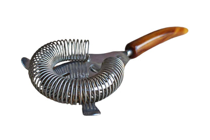 Stainless Steel Cocktail Strainer with Tortoiseshell Bakelite Handle
