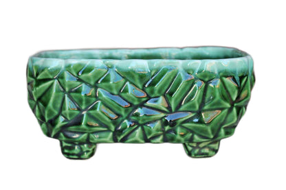 McCoy Pottery (Ohio, USA) Garden Pebble Forest Green Drip Glazed Planter