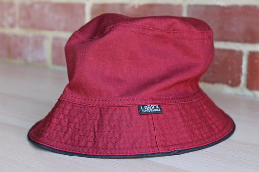 Lord's (Styled in France) Burgundy Cotton Bucket Hat
