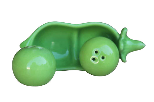 Green Pea Pod Salt and Pepper Shakers