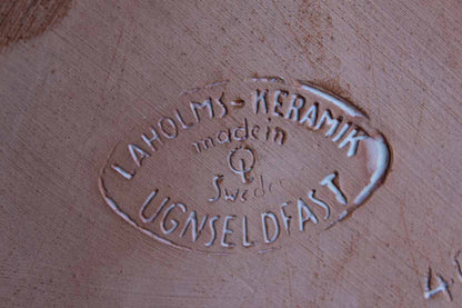 Laholms-Keramik (Sweden) Fruit Shaped Ceramic Dish Decorated with Flower Designs