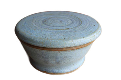 Blue Lidded Earthenware Storage Container