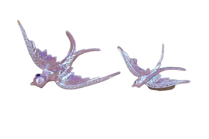 Pink and Silver Bird Scatter Pins