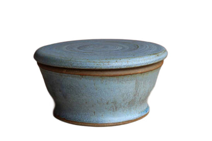 Blue Lidded Earthenware Storage Container