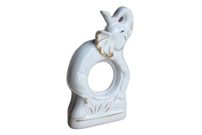 Ceramic White and Gold Elephant Frame