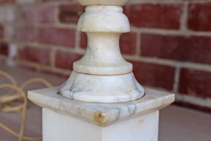 Old Solid Alabaster Lamp