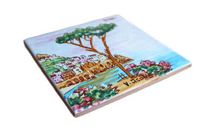 Hand Painted Ceramic Tile Depicting the Amalfi Coast
